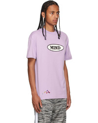 T-shirt à col rond imprimé violet clair Palm Angels