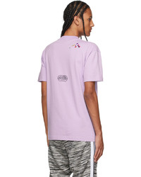 T-shirt à col rond imprimé violet clair Palm Angels