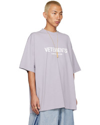 T-shirt à col rond imprimé violet clair Vetements