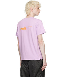 T-shirt à col rond imprimé violet clair Norda