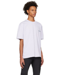 T-shirt à col rond imprimé violet clair Solid Homme