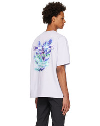 T-shirt à col rond imprimé violet clair Solid Homme