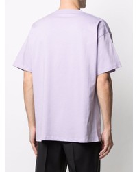 T-shirt à col rond imprimé violet clair Raf Simons