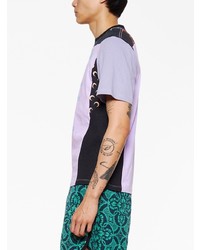 T-shirt à col rond imprimé violet clair Marine Serre