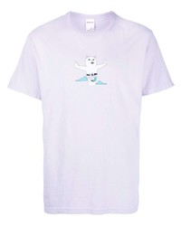 T-shirt à col rond imprimé violet clair RIPNDIP