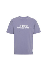 T-shirt à col rond imprimé violet clair Satisfy