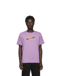 T-shirt à col rond imprimé violet clair Saturdays Nyc