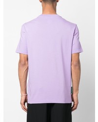 T-shirt à col rond imprimé violet clair DSQUARED2