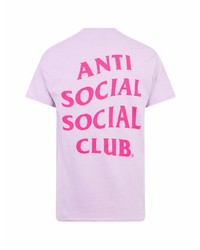 T-shirt à col rond imprimé violet clair Anti Social Social Club