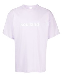 T-shirt à col rond imprimé violet clair Soulland