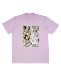 T-shirt à col rond imprimé violet clair Supreme