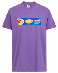 T-shirt à col rond imprimé violet clair Supreme