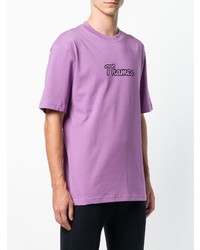 T-shirt à col rond imprimé violet clair Thames