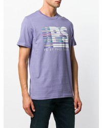 T-shirt à col rond imprimé violet clair Ps By Paul Smith