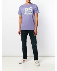 T-shirt à col rond imprimé violet clair Ps By Paul Smith