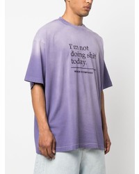 T-shirt à col rond imprimé violet clair Vetements