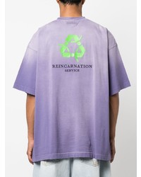 T-shirt à col rond imprimé violet clair Vetements