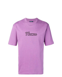 T-shirt à col rond imprimé violet clair Thames