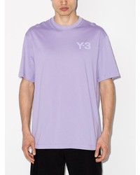 T-shirt à col rond imprimé violet clair Y-3