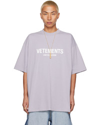 T-shirt à col rond imprimé violet clair Vetements