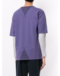 T-shirt à col rond imprimé violet clair Champion