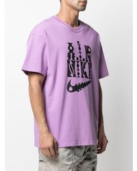 T-shirt à col rond imprimé violet clair Nike