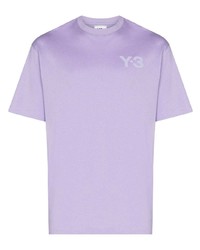 T-shirt à col rond imprimé violet clair Y-3