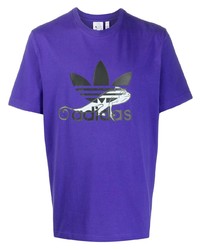 T-shirt à col rond imprimé violet adidas