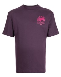 T-shirt à col rond imprimé violet Anglozine