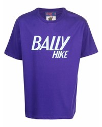 T-shirt à col rond imprimé violet Bally