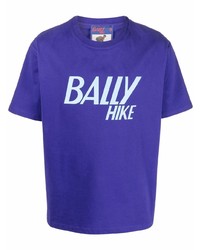 T-shirt à col rond imprimé violet Bally