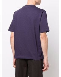 T-shirt à col rond imprimé violet Lanvin