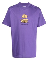 T-shirt à col rond imprimé violet Carhartt WIP