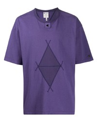T-shirt à col rond imprimé violet Craig Green