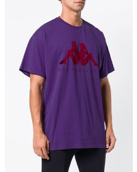 T-shirt à col rond imprimé violet Kappa