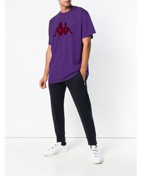 T-shirt à col rond imprimé violet Kappa