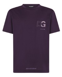 T-shirt à col rond imprimé violet Dolce & Gabbana