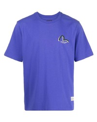 T-shirt à col rond imprimé violet Evisu
