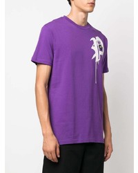 T-shirt à col rond imprimé violet Philipp Plein