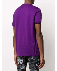 T-shirt à col rond imprimé violet DSQUARED2