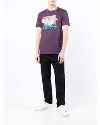 T-shirt à col rond imprimé violet PS Paul Smith