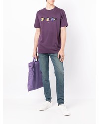 T-shirt à col rond imprimé violet PS Paul Smith