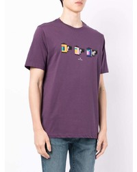 T-shirt à col rond imprimé violet PS Paul Smith