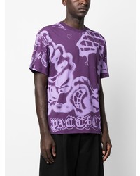 T-shirt à col rond imprimé violet PACCBET