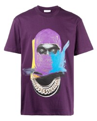 T-shirt à col rond imprimé violet Ih Nom Uh Nit