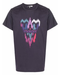 T-shirt à col rond imprimé violet Isabel Marant