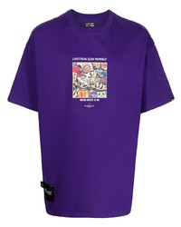 T-shirt à col rond imprimé violet Izzue