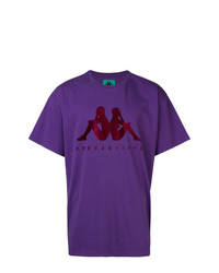 T-shirt à col rond imprimé violet Kappa