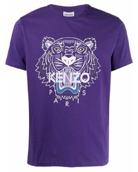 T-shirt à col rond imprimé violet Kenzo