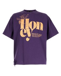 T-shirt à col rond imprimé violet Kolor